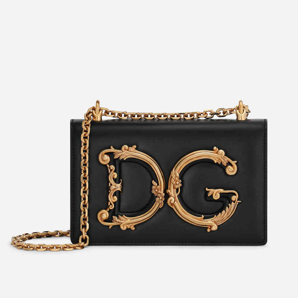 Black Dolce & Gabbana Nappa leather DG Girls Green Sling Bag