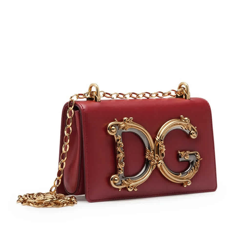 Dolce & Gabbana Nappa leather DG Girls Wine Sling Bag-thumb-1