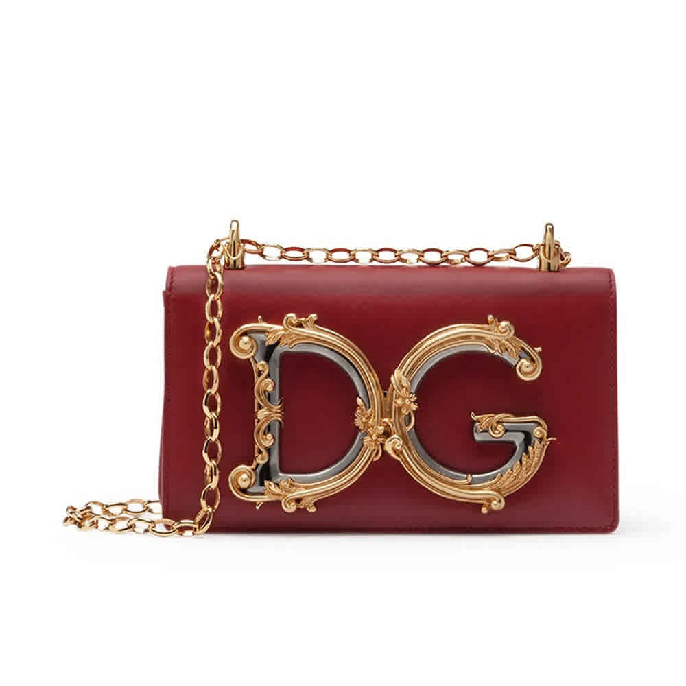 Wine Dolce & Gabbana Nappa leather DG Girls Green Sling Bag