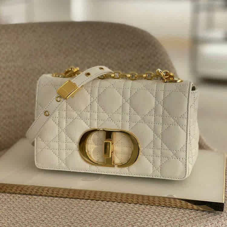 White Christian Dior Supple Cannage Red Sling Bag