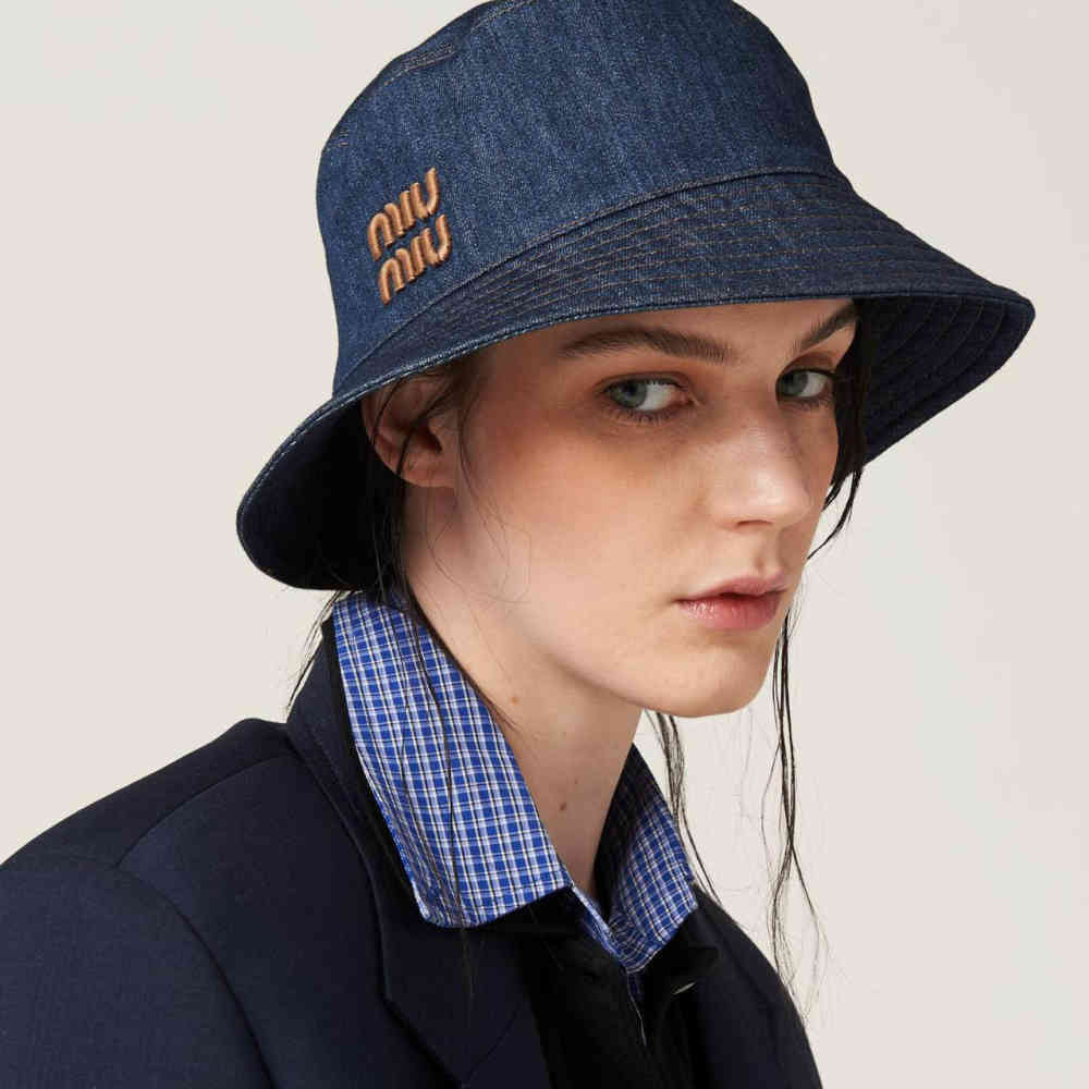Miu Miu Blue Premium Bucket Hat-thumb-1