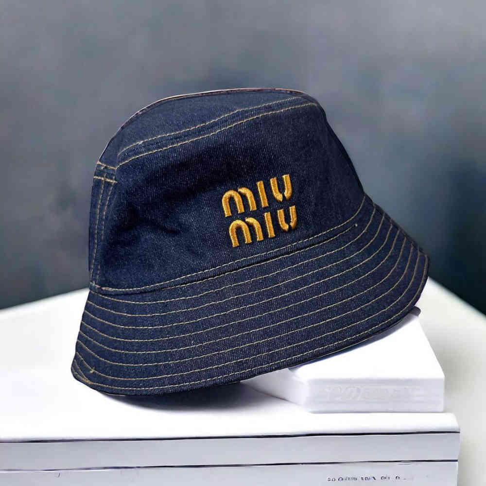 Miu Miu Blue Premium Bucket Hat-thumb-4