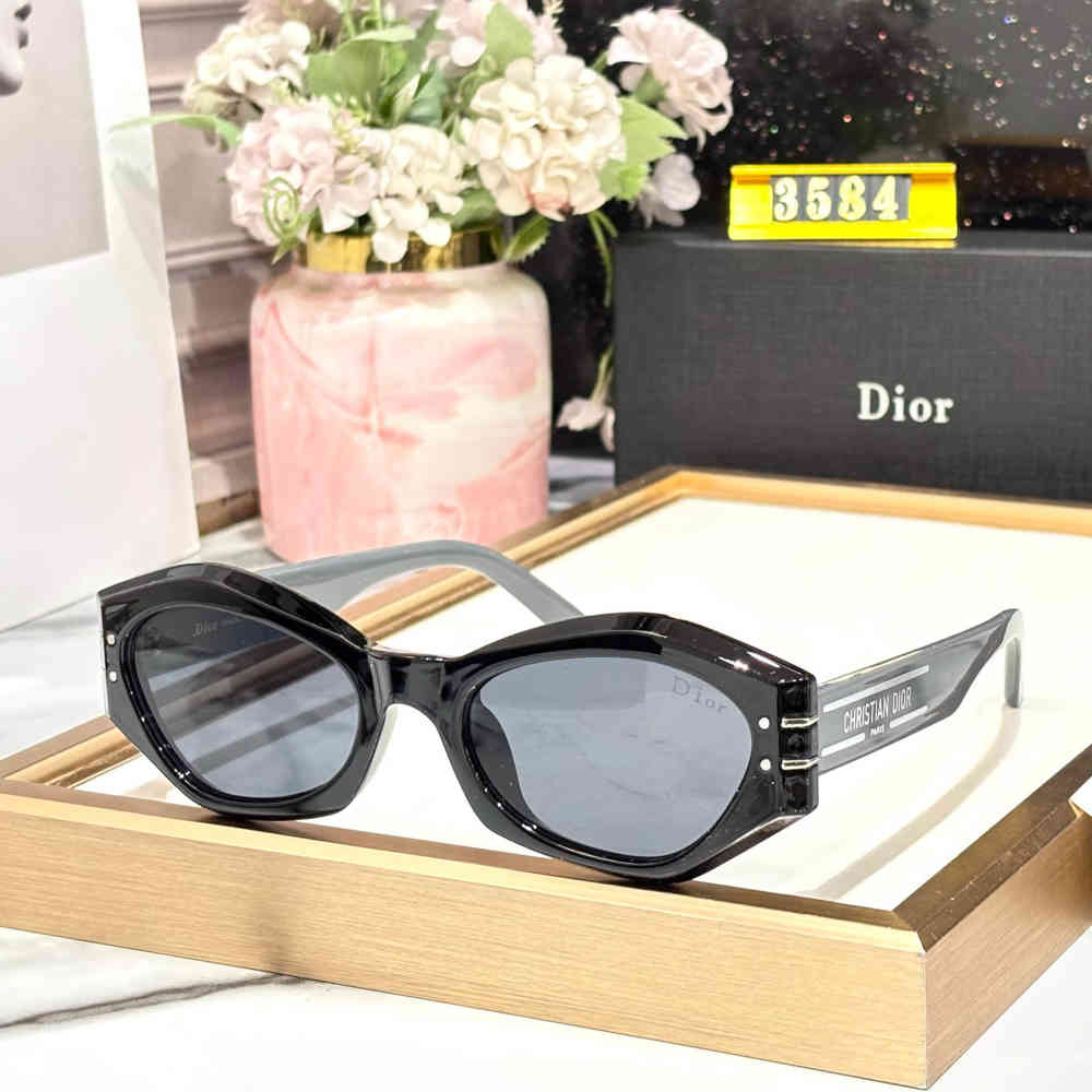 Black & Silver Dior Black Premium Women's Sunglasses