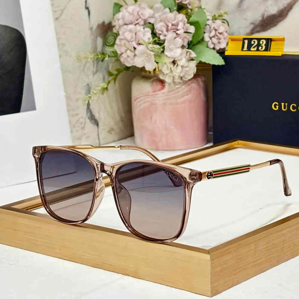 Golden & Purple Gucci Brown Luxury Sunglasses