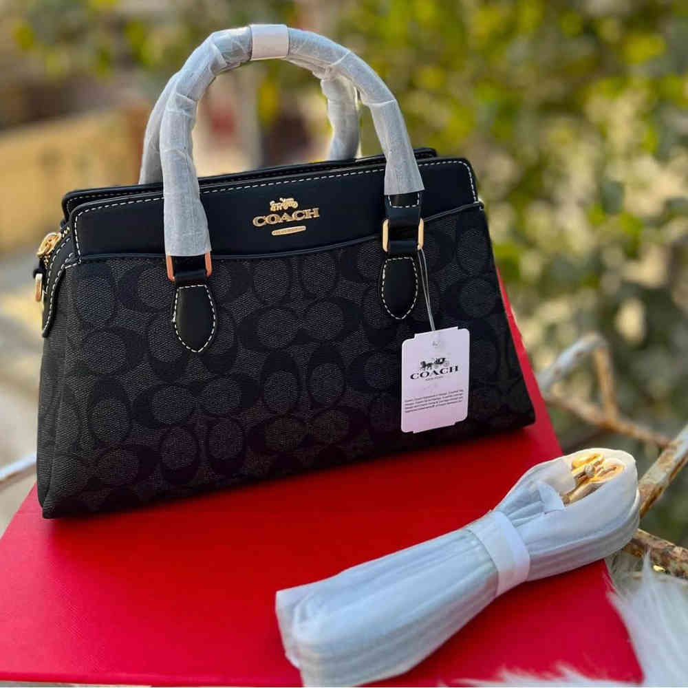 Black Coach Darcie Carryall Medium Brown Handbag