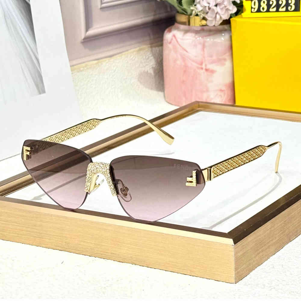 Brown Fendi Black Premium Women's Sunglasses