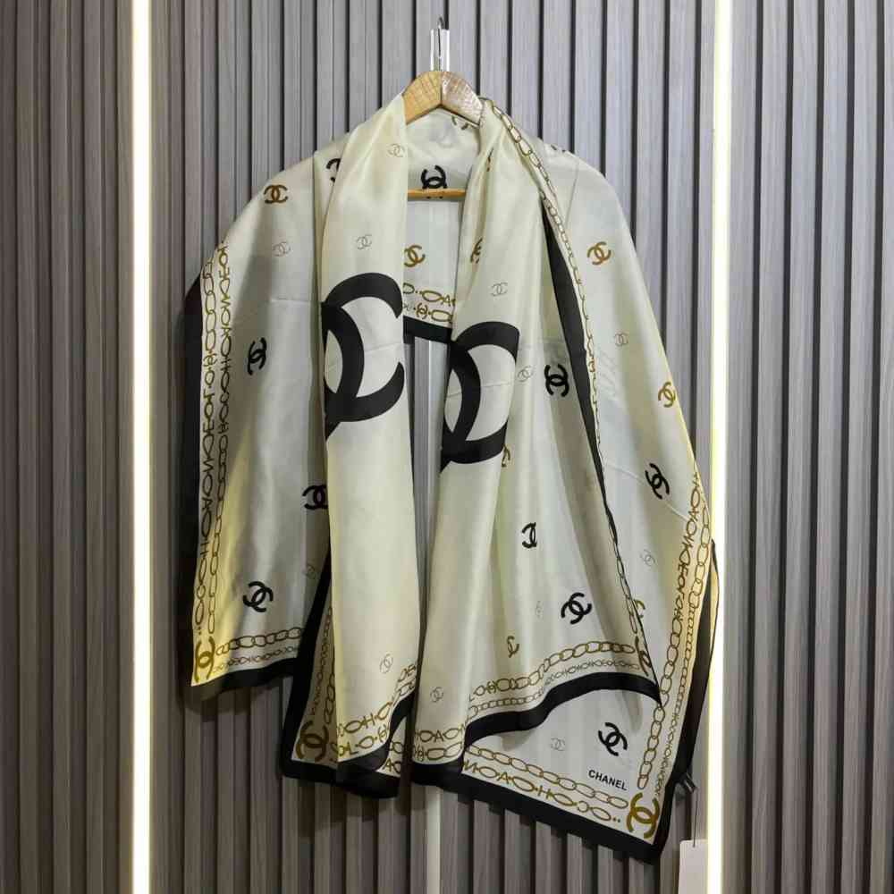 Chanel Premium Quality White Silk Stole-2
