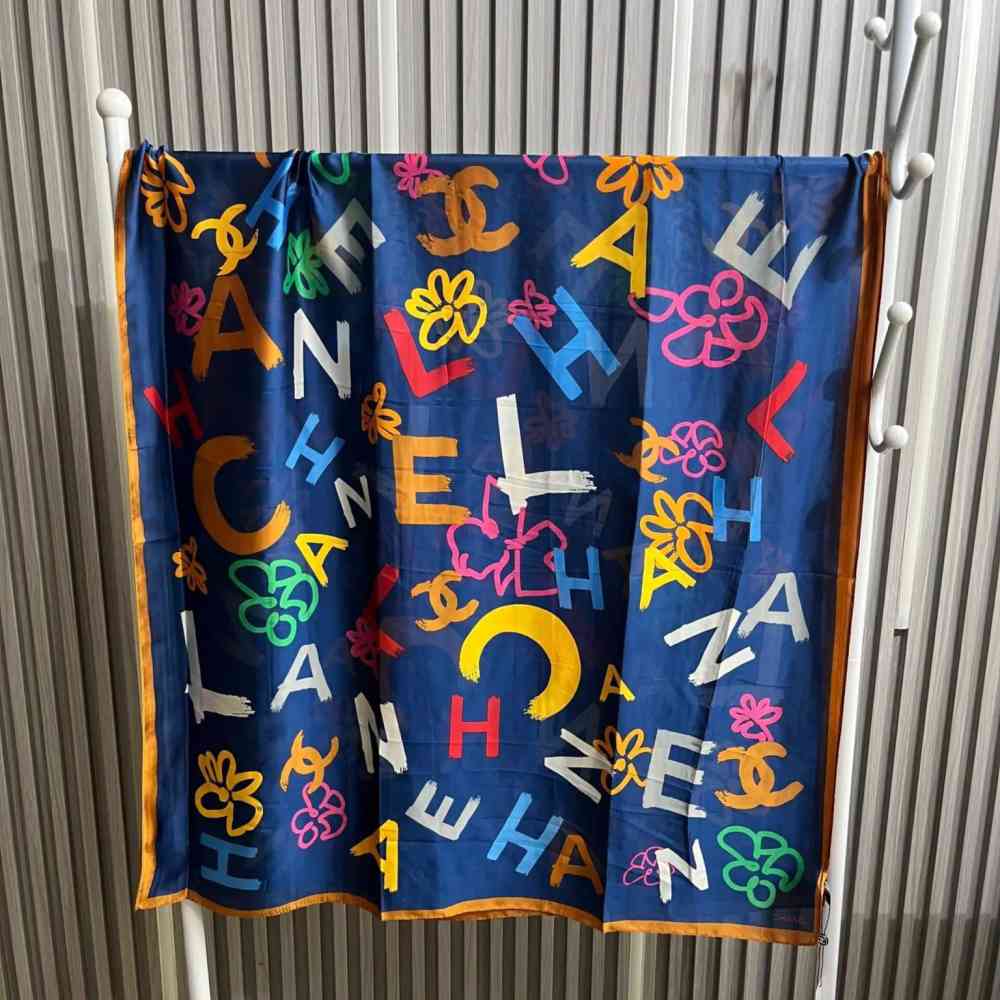 Chanel Premium Quality Blue Silk Stole-1