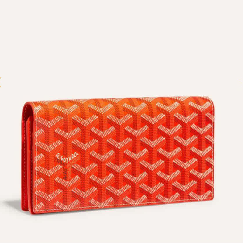 Orange Goyard Wine Premium Long Wallet