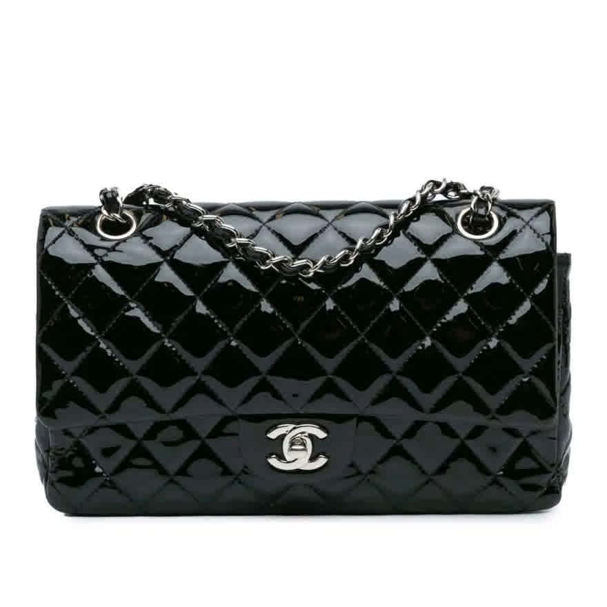 Black Chanel Wine Leather Classic Bag