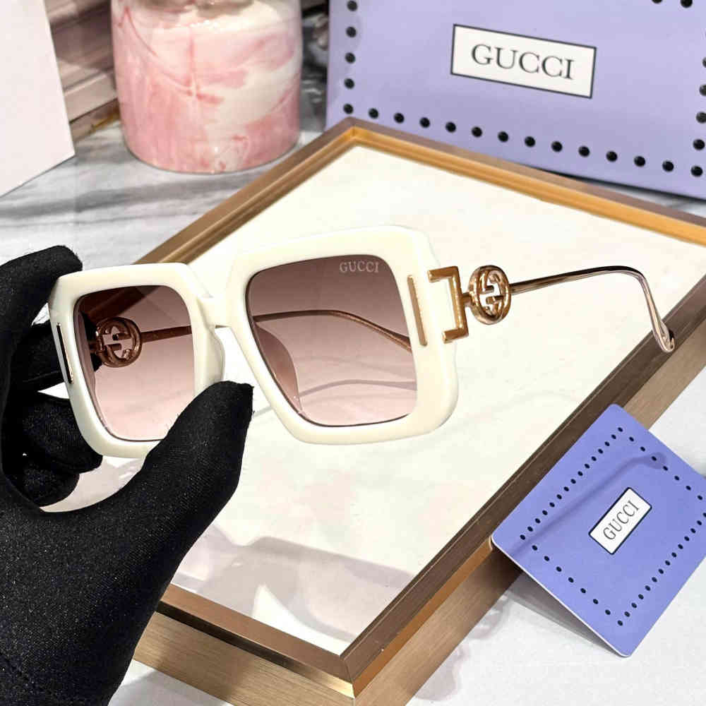 Gucci White Premium Women's Sunglasses-1