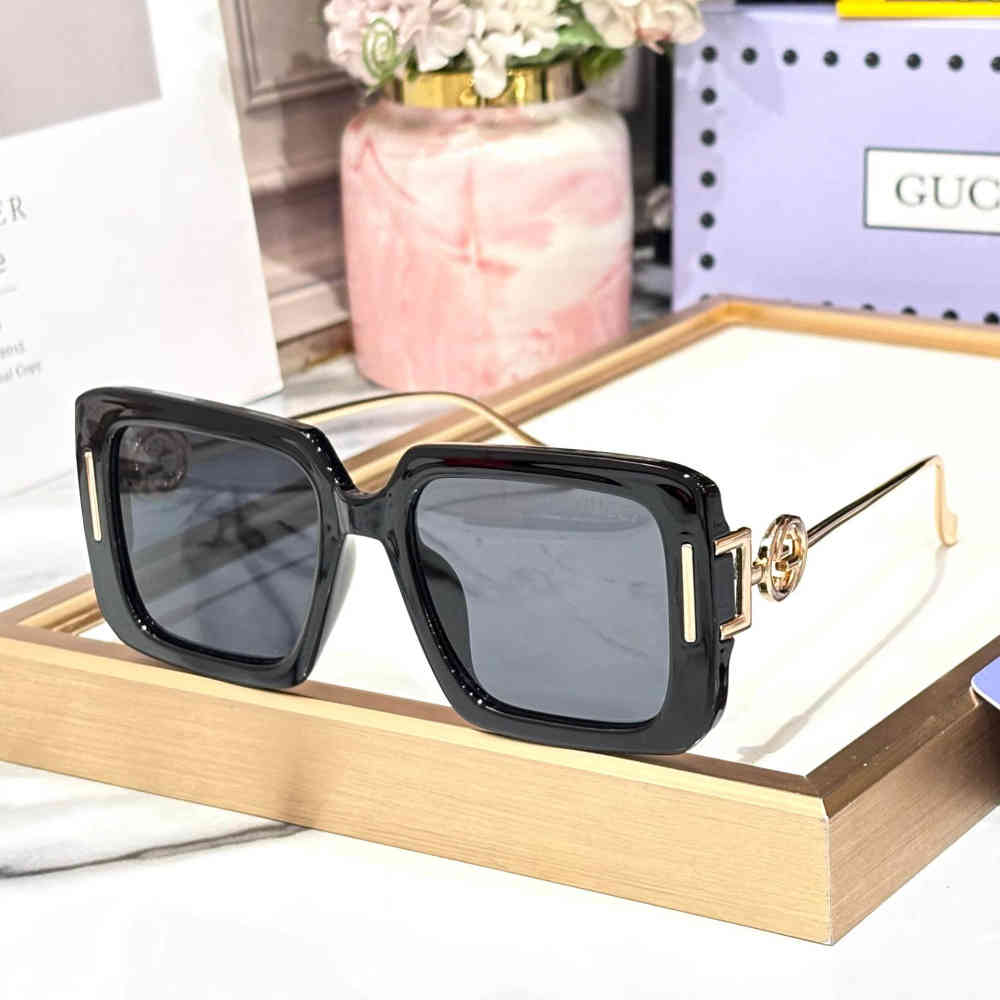Black Gucci White Premium Women's Sunglasses