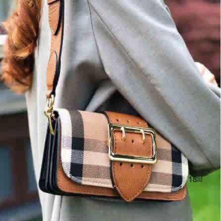 Brown Burberry Small Black Buckle Bag