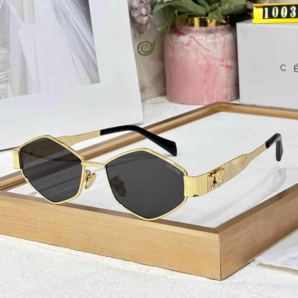 Black & Golden Celine White Premium Women's Sunglasses
