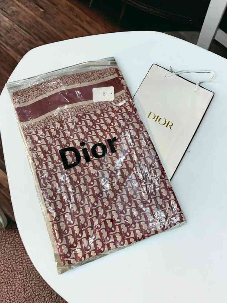 Dior Premium Quality Wine Silk Stole-thumb-2