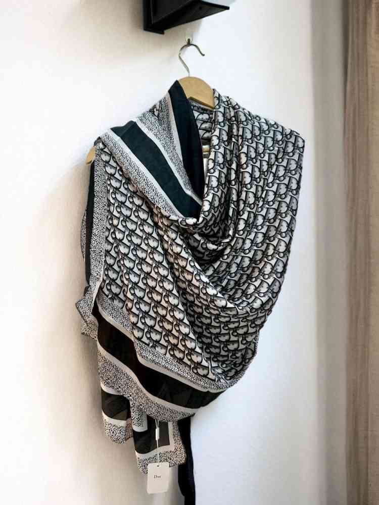Dior Premium Quality Black Silk Stole-1