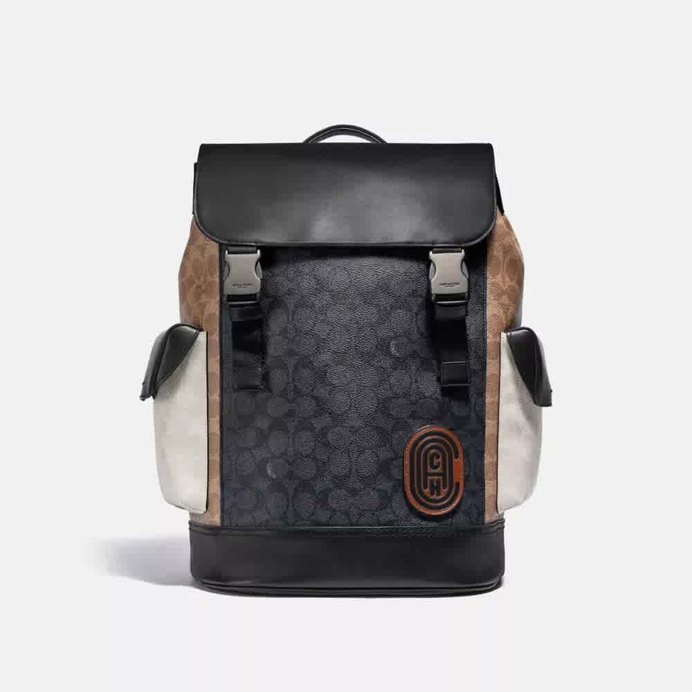 Coach Rivington Backpack In Colorblock Signature Canvas-thumb-0
