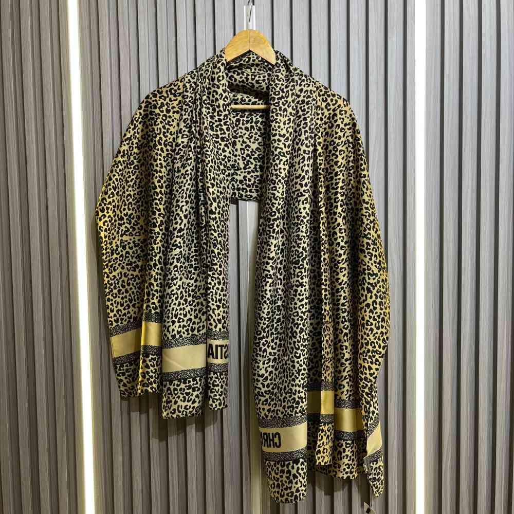 Dior Premium Quality Cheetah Printed Silk Stole-1
