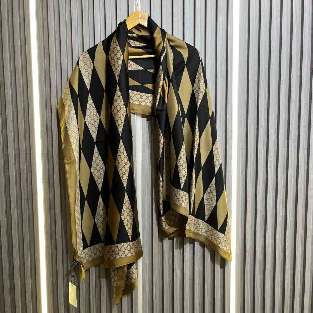 Gucci Designer Black Silk Stole-thumb-1