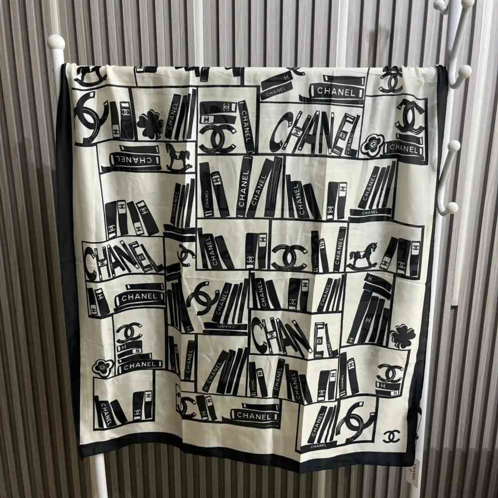 Chanel Premium Quality White Silk Stole-thumb-1