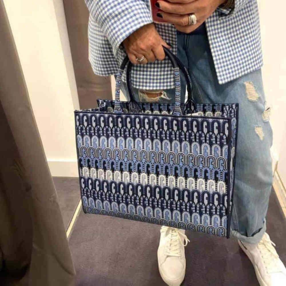 Furla Atena Blue High Quality Tote Bags-thumb-1