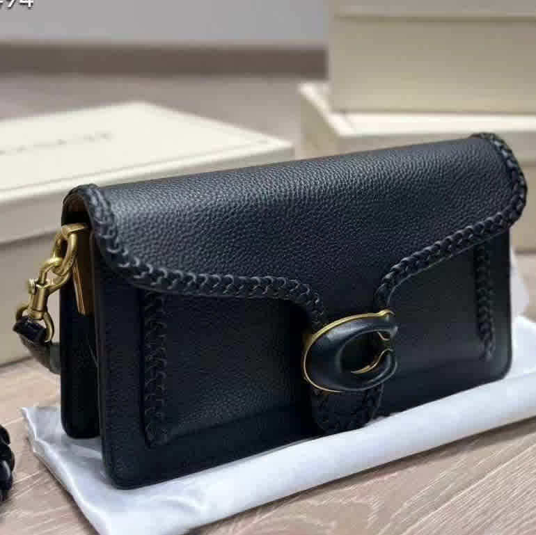 Black Coach Signature  Wine Shoulder Bag