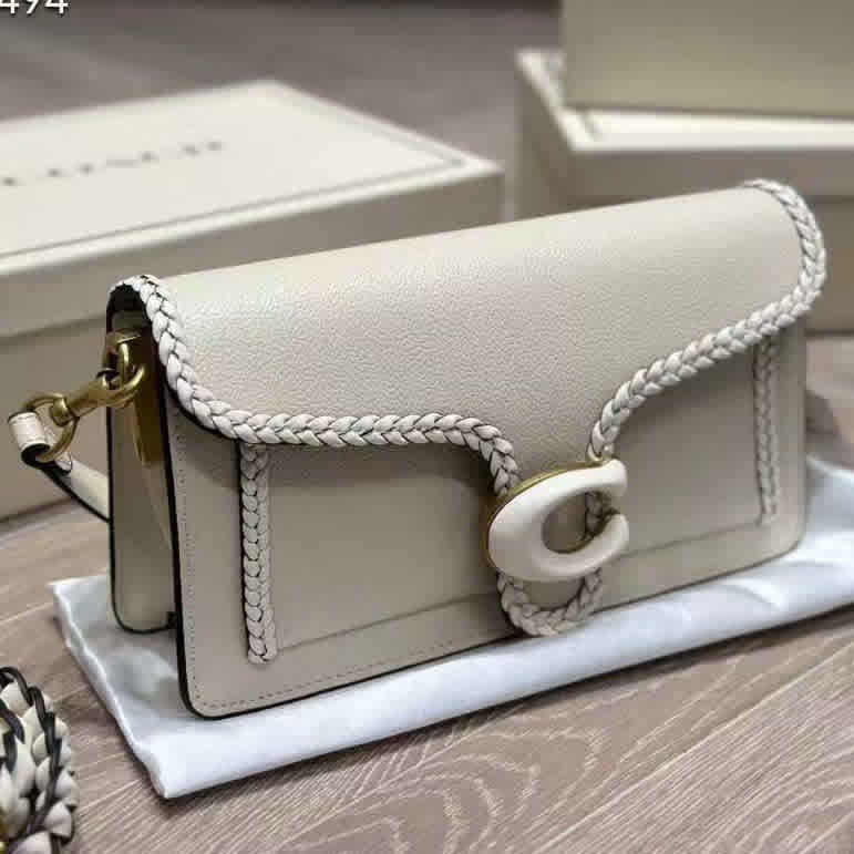 White Coach Signature  Wine Shoulder Bag