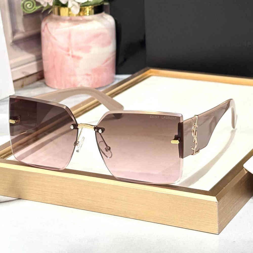 Pink Ysl White Premium Women's Sunglasses