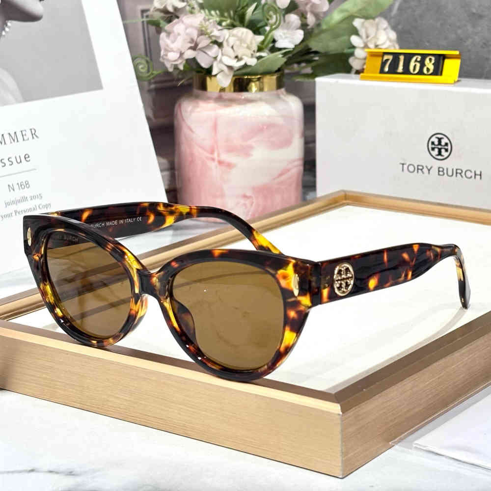 Brown Tory Burch Black Premium Women's Sunglasses