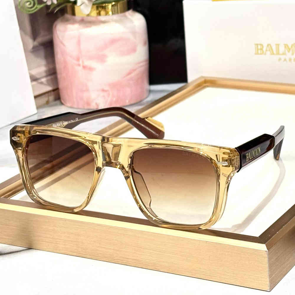 Golden Balmain Brown & Green Luxury Sunglasses