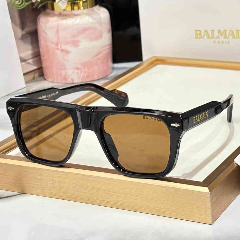 Brown Balmain Brown & Green Luxury Sunglasses