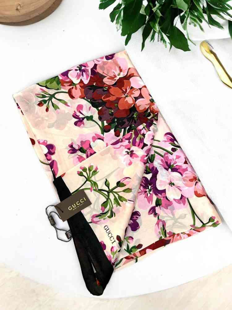 Gucci Designer White Silk Stole-5