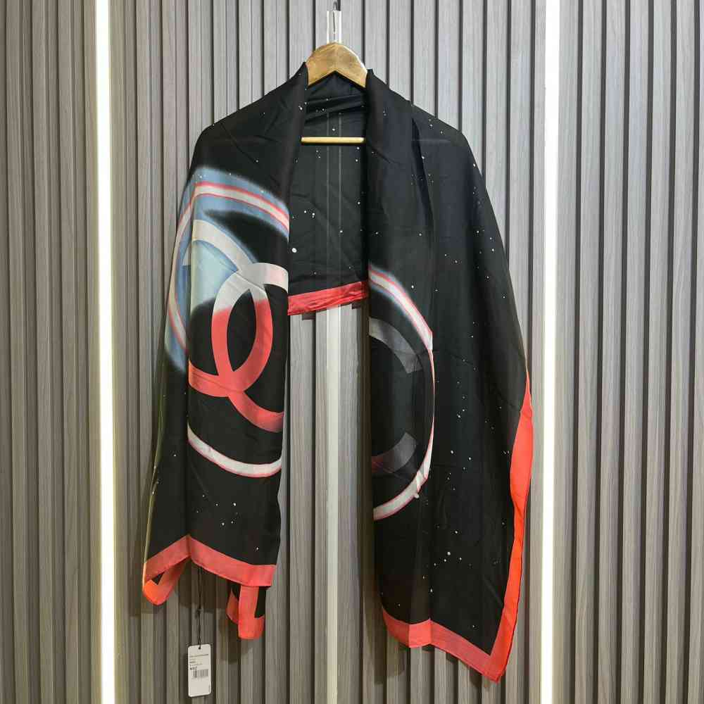 Chanel Premium Quality Black Silk Stole-1