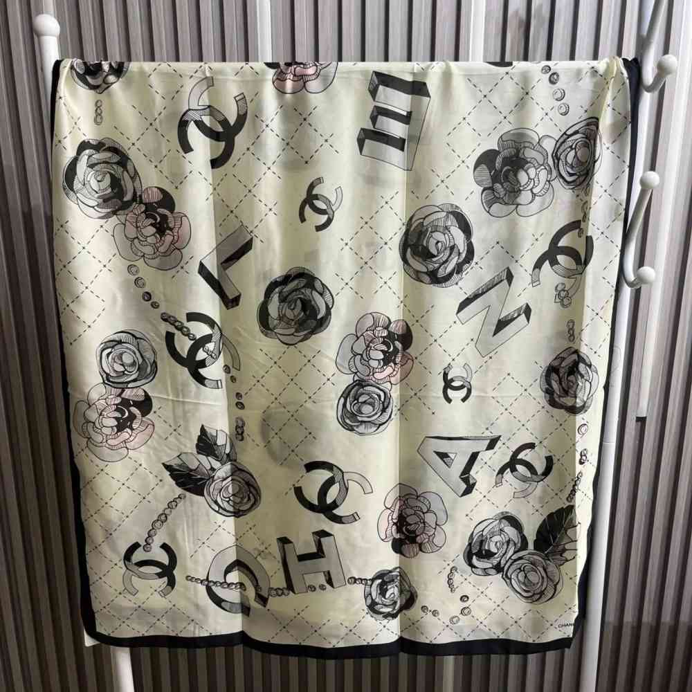 Chanel Premium Quality White Silk Stole-thumb-1