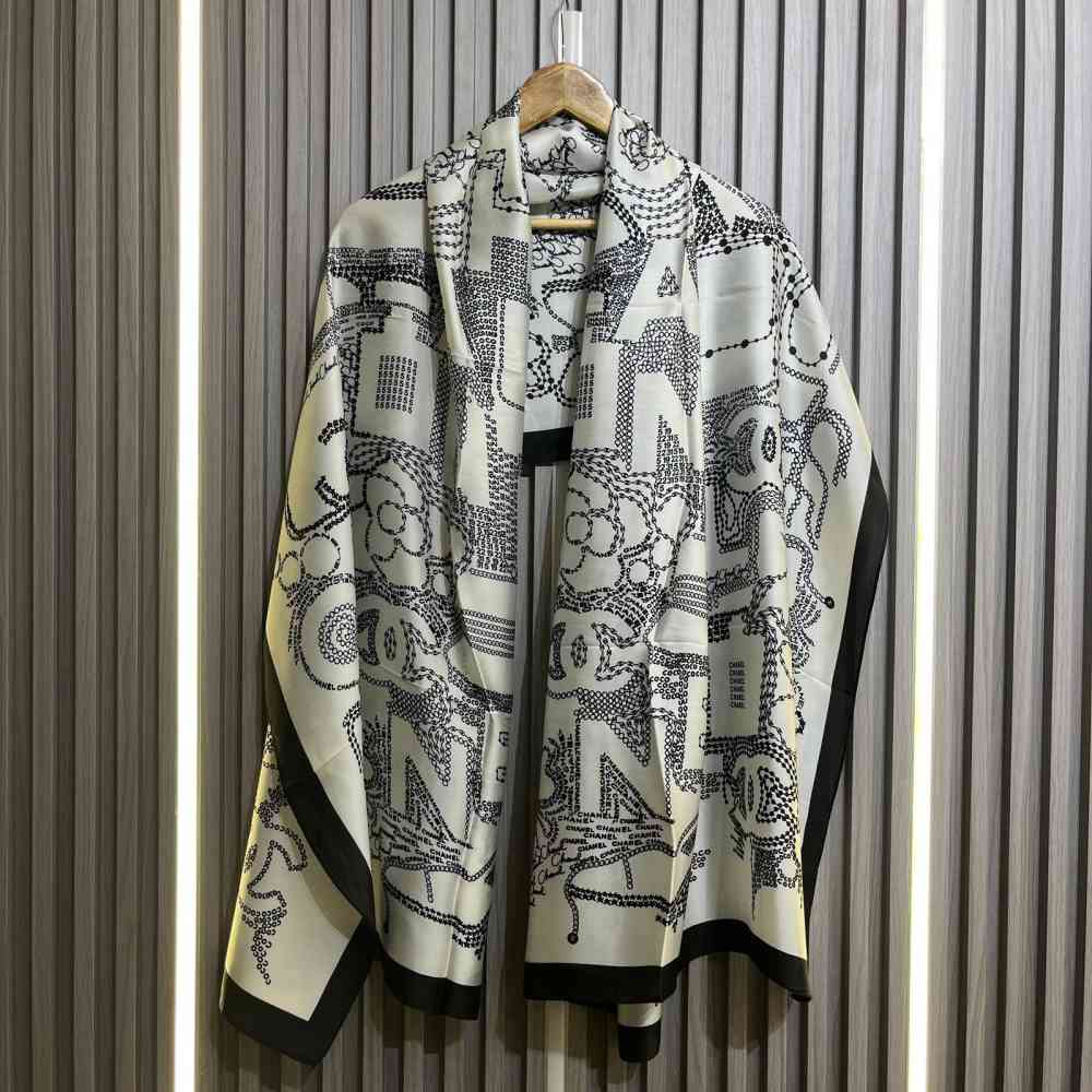Chanel Premium Quality White Silk Stole-1