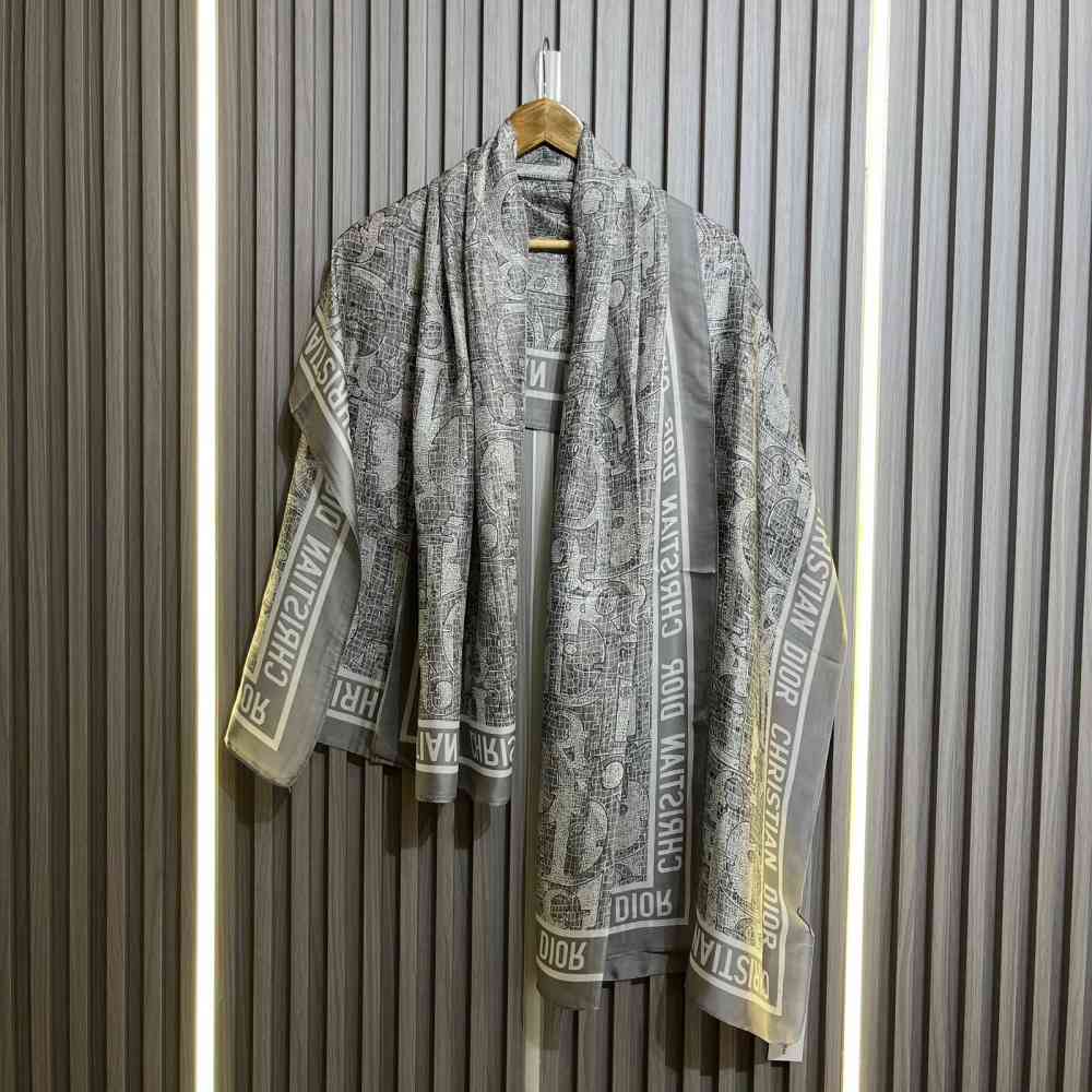 Dior Premium Quality Grey Silk Stole-1