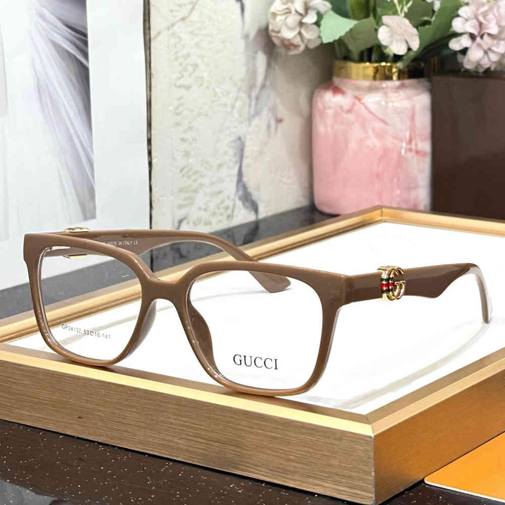 Brown Gucci White Premium Women's Sunglasses