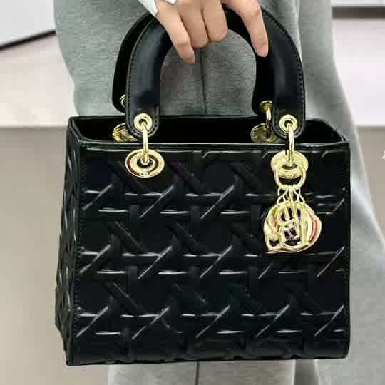 Black Lady Dior White Handbag