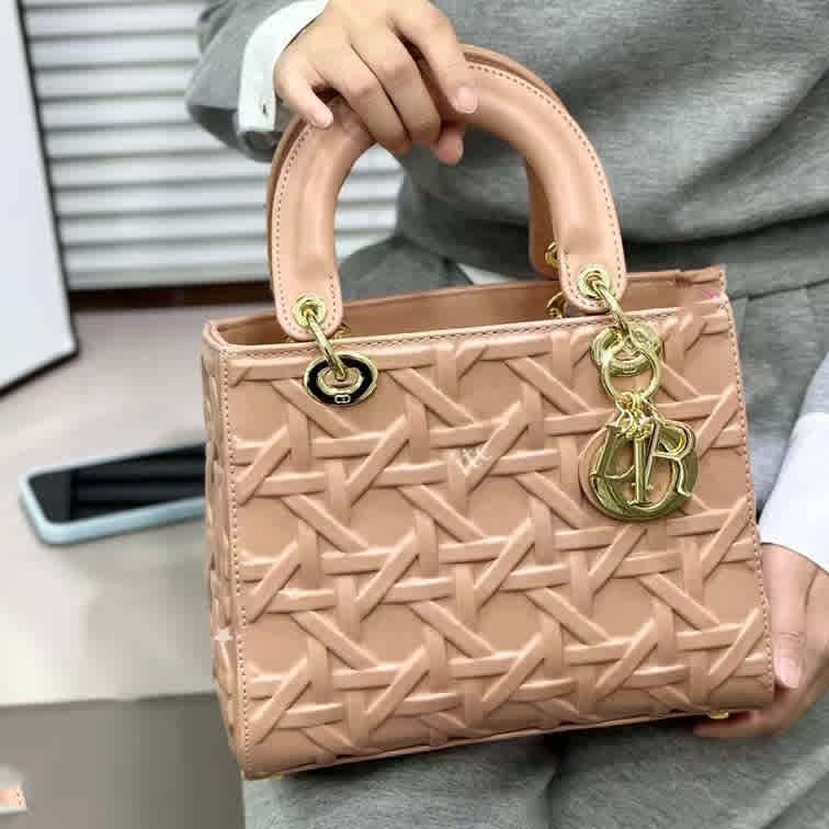 Beige Lady Dior White Handbag