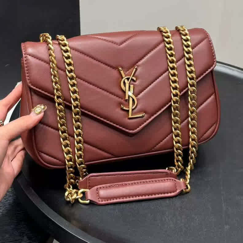 Saint Laurent Classic Wine Messenger Shoulder Bag-1