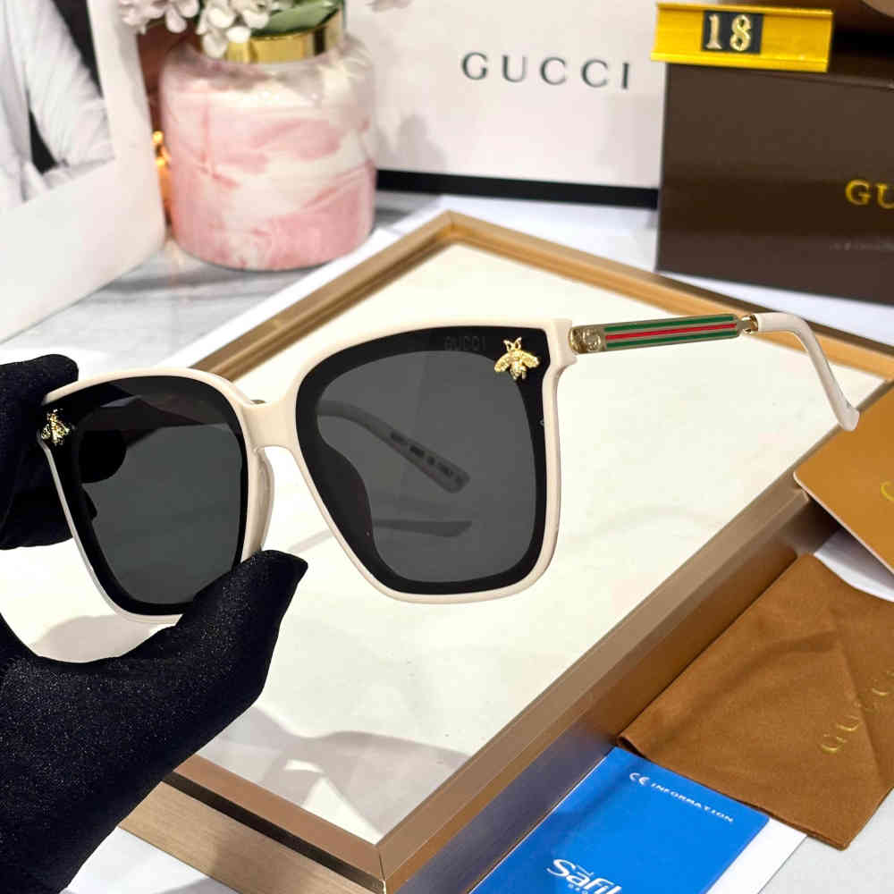 Gucci Black & Golden Premium Women's Sunglasses-1