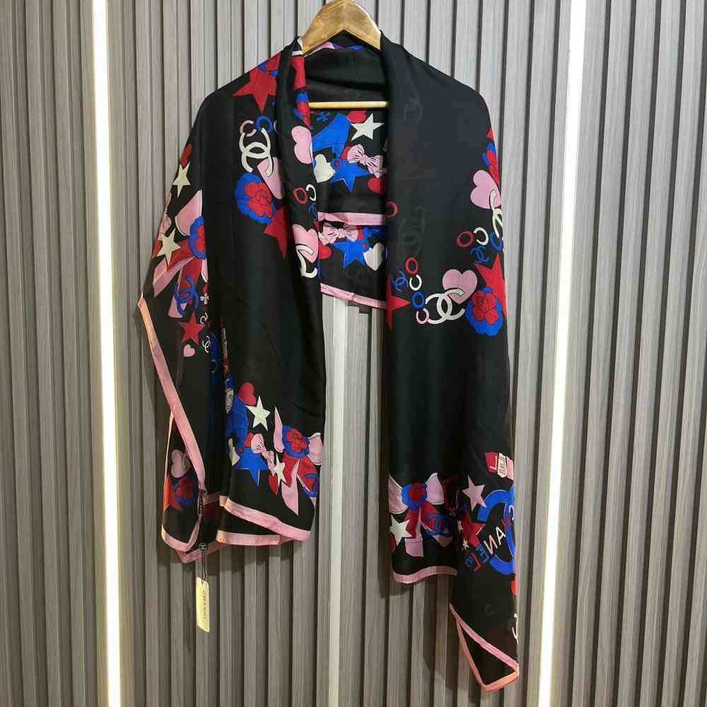 Chanel Premium Quality Black Silk Stole-1