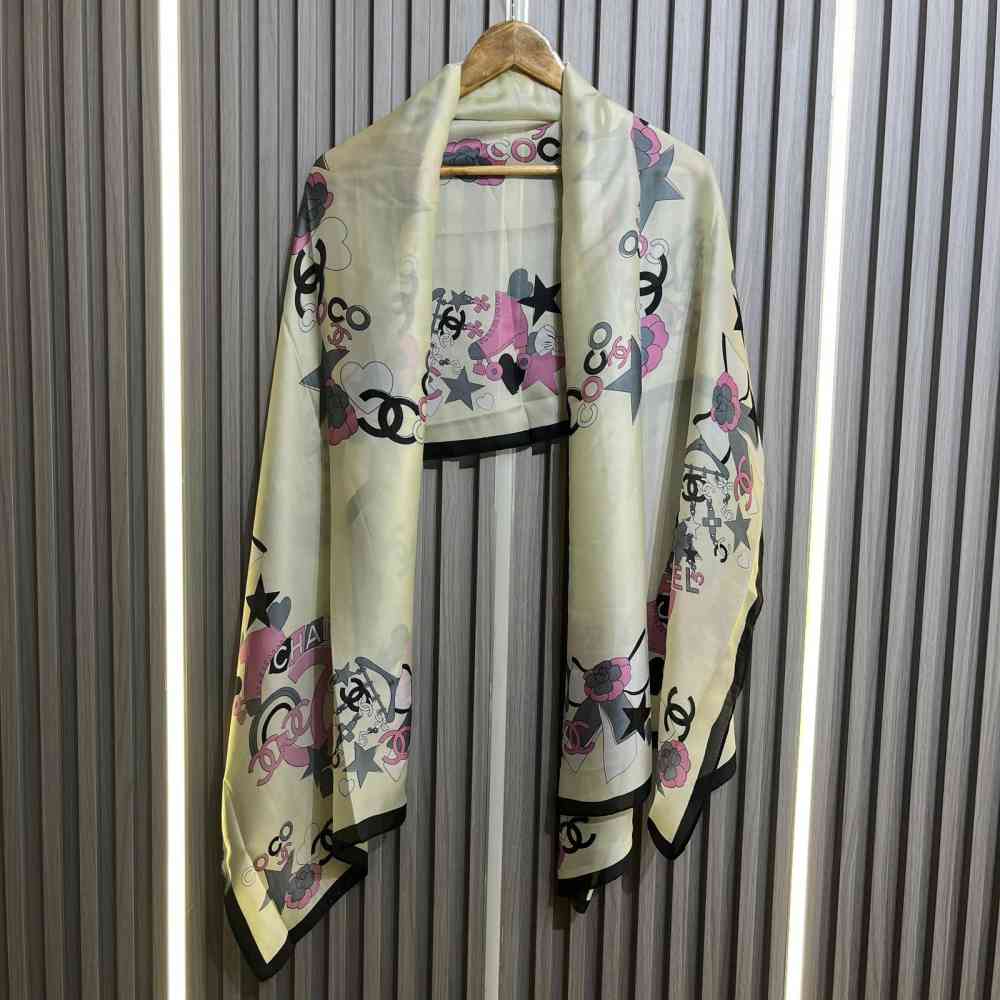 Chanel Premium Quality White Silk Stole-1