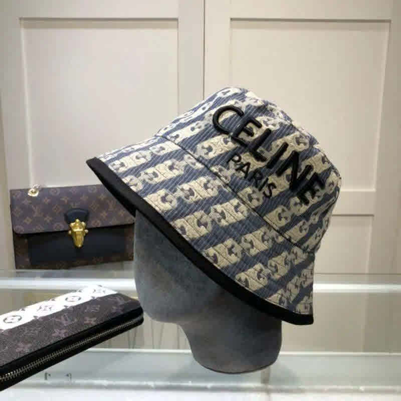 Celine Black & Blue Premium Bucket Cap-3