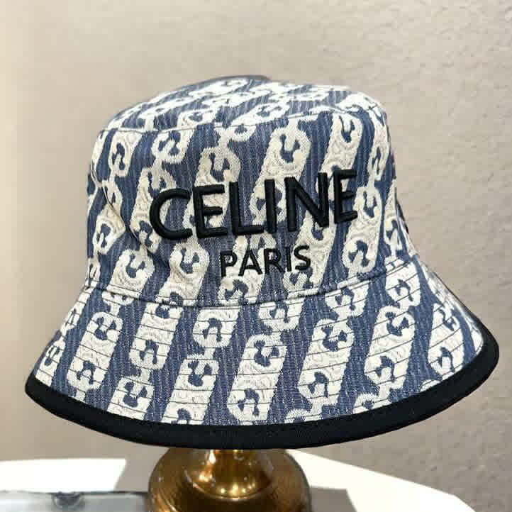 Celine Black & Blue Premium Bucket Cap-1
