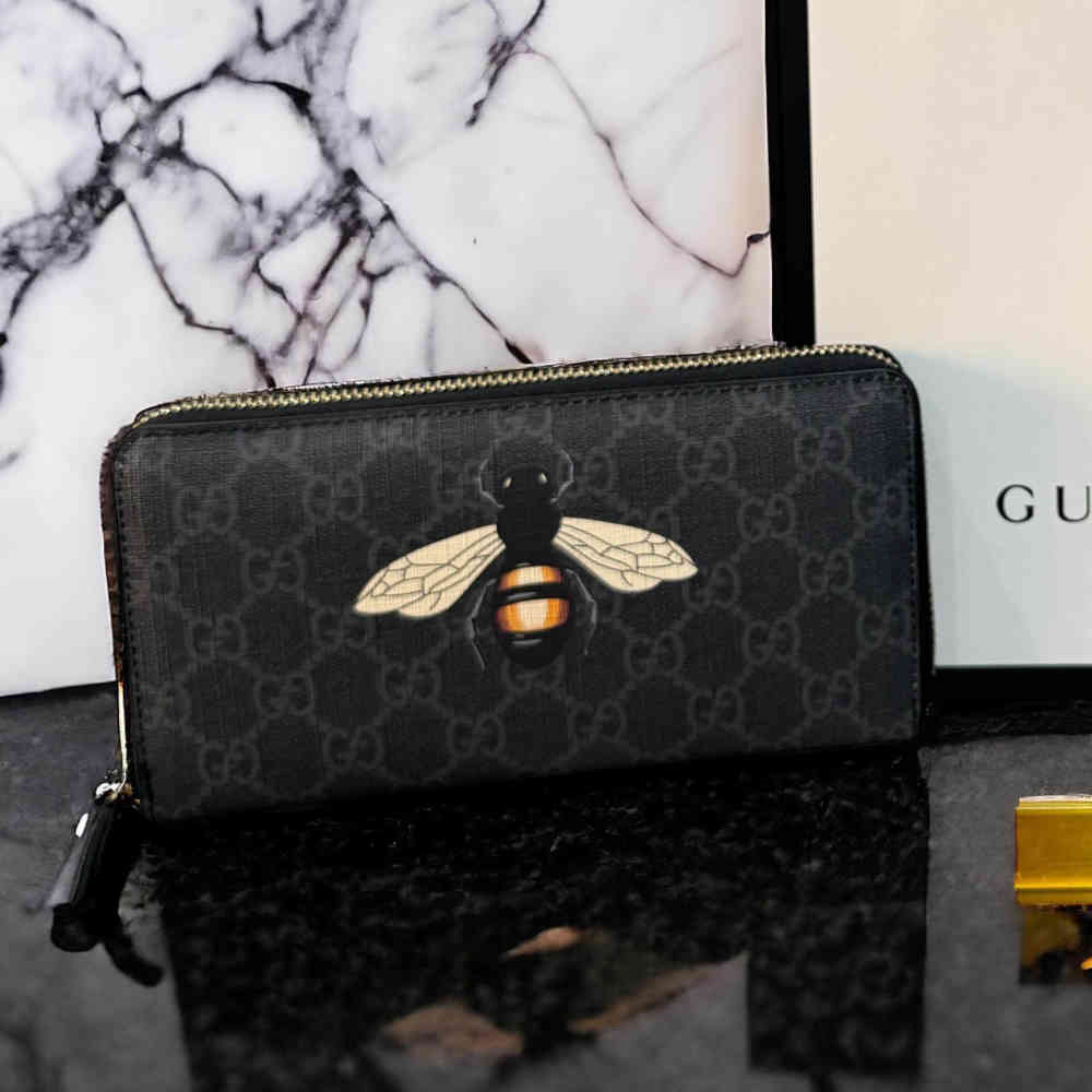 Gucci GG Supreme Monogram Bee Print Long Wallet-2