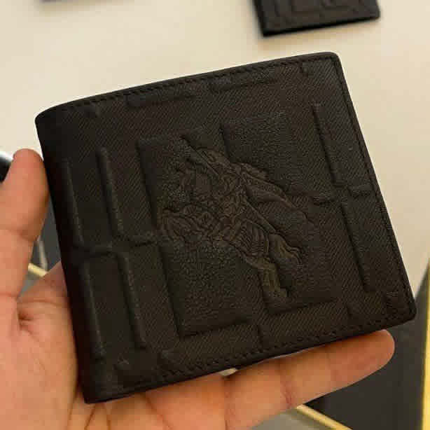 Burberry Black Leather Compact Wallet-thumb-0