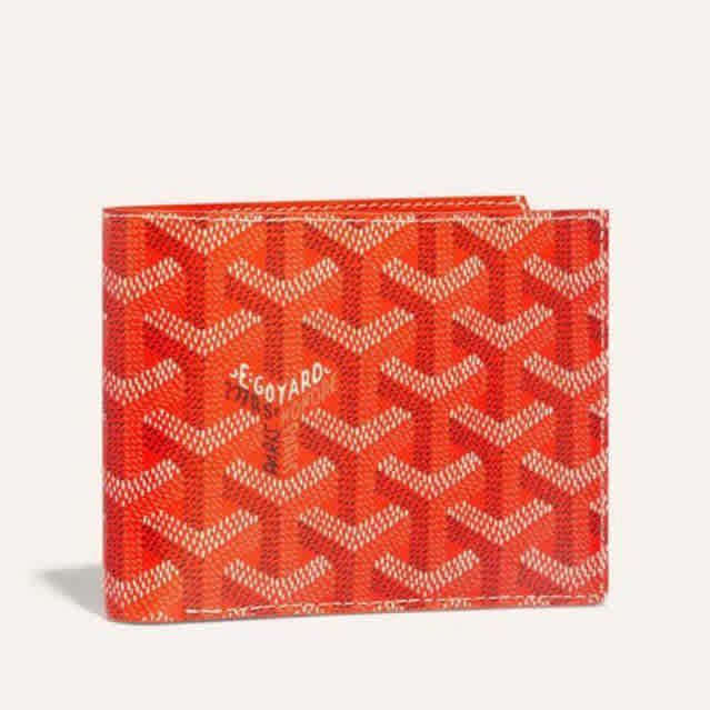Orange Goyard Black Premium Compact Wallet