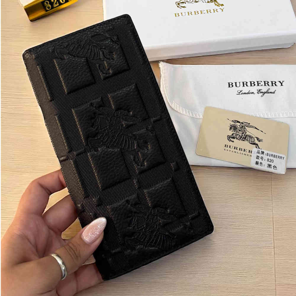 Burberry Black Leather Long Wallet-2
