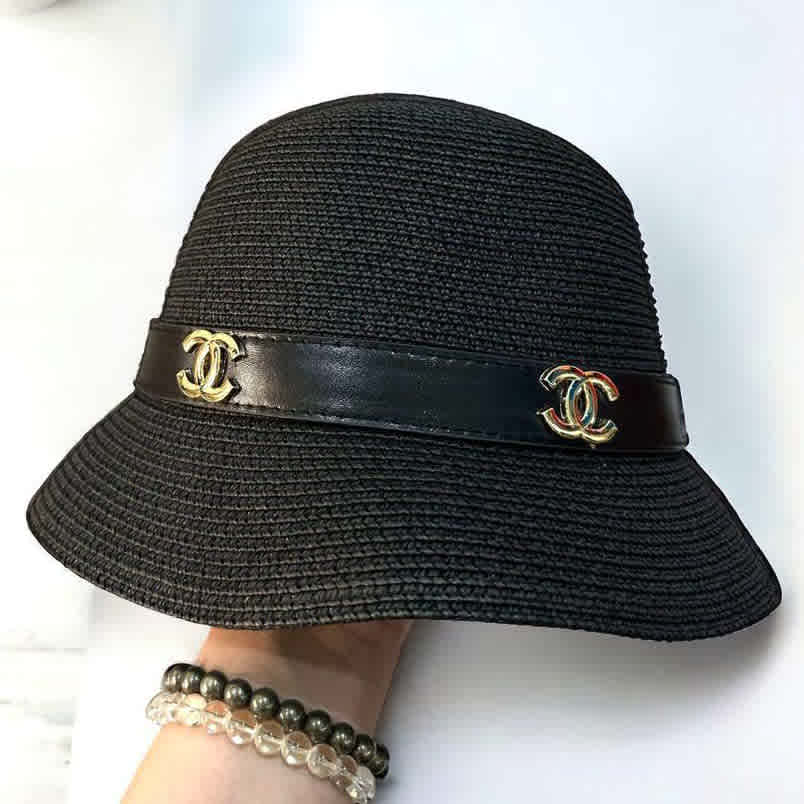 Black Chanel White Premium All Weather Bucket Hat